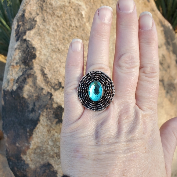 New Mercury Mystic Topaz Silver Spiderweb Ring. - Picture 16 of 16